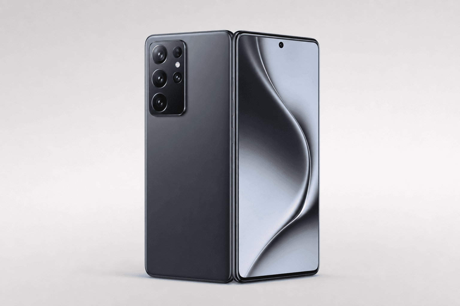 Android telefonas iš priekio ir galo