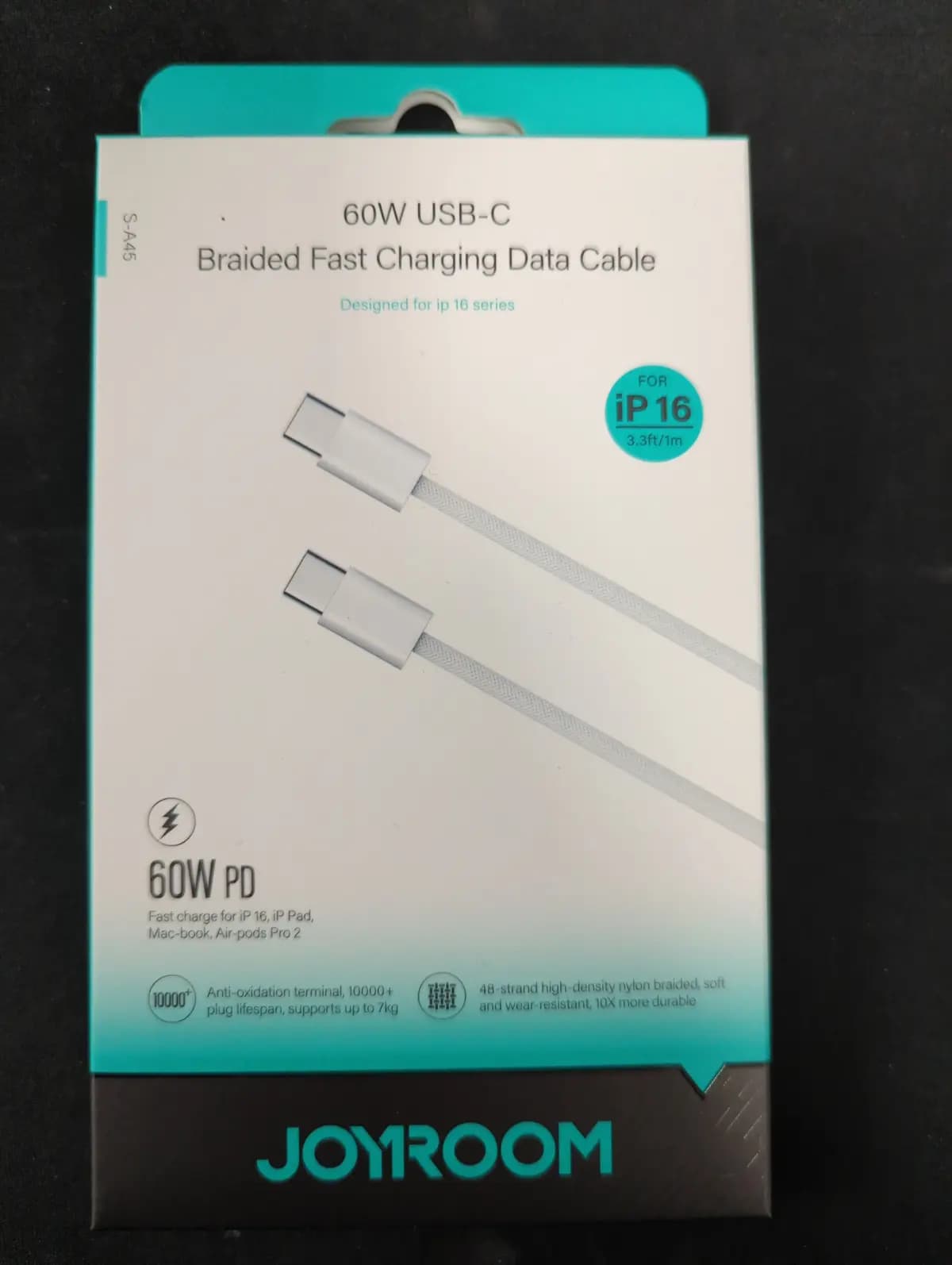 Joyroom Ben Series S-A45 USB-C / USB-C 60W Cable 1 m