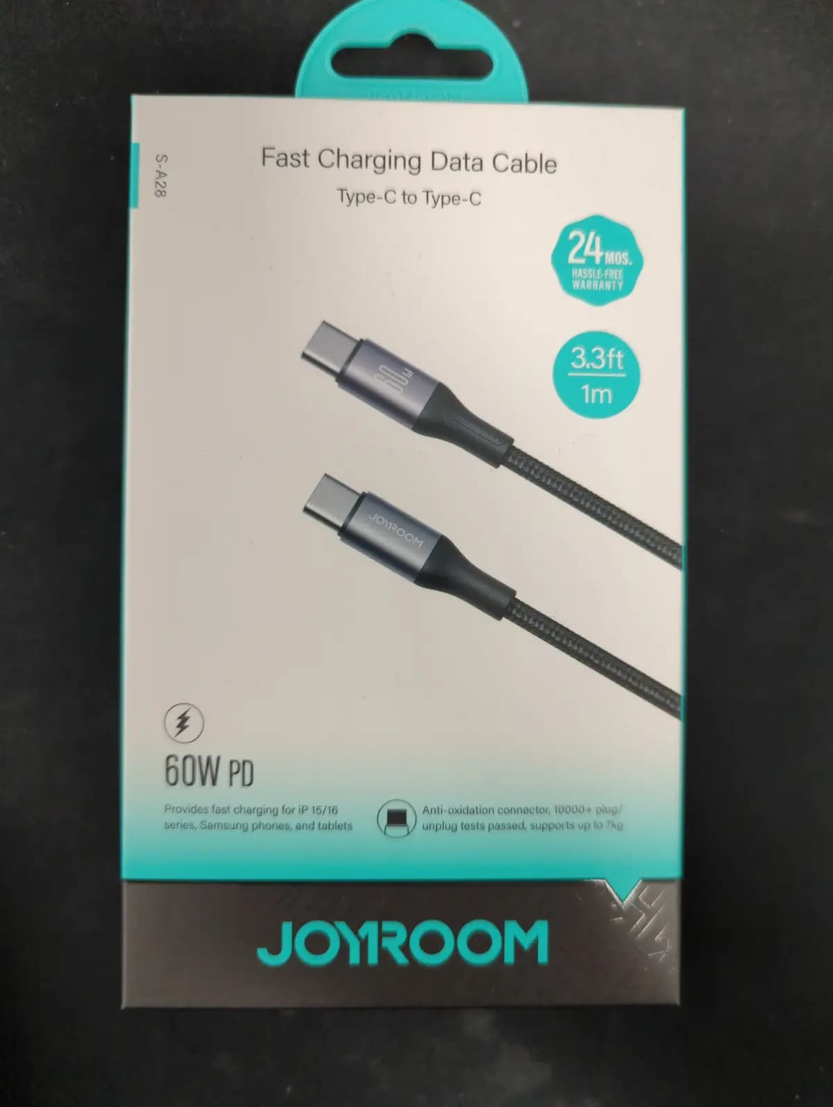USB kabelis Joyroom S-A28 USB-C to USB-C 60W 1.0m ...