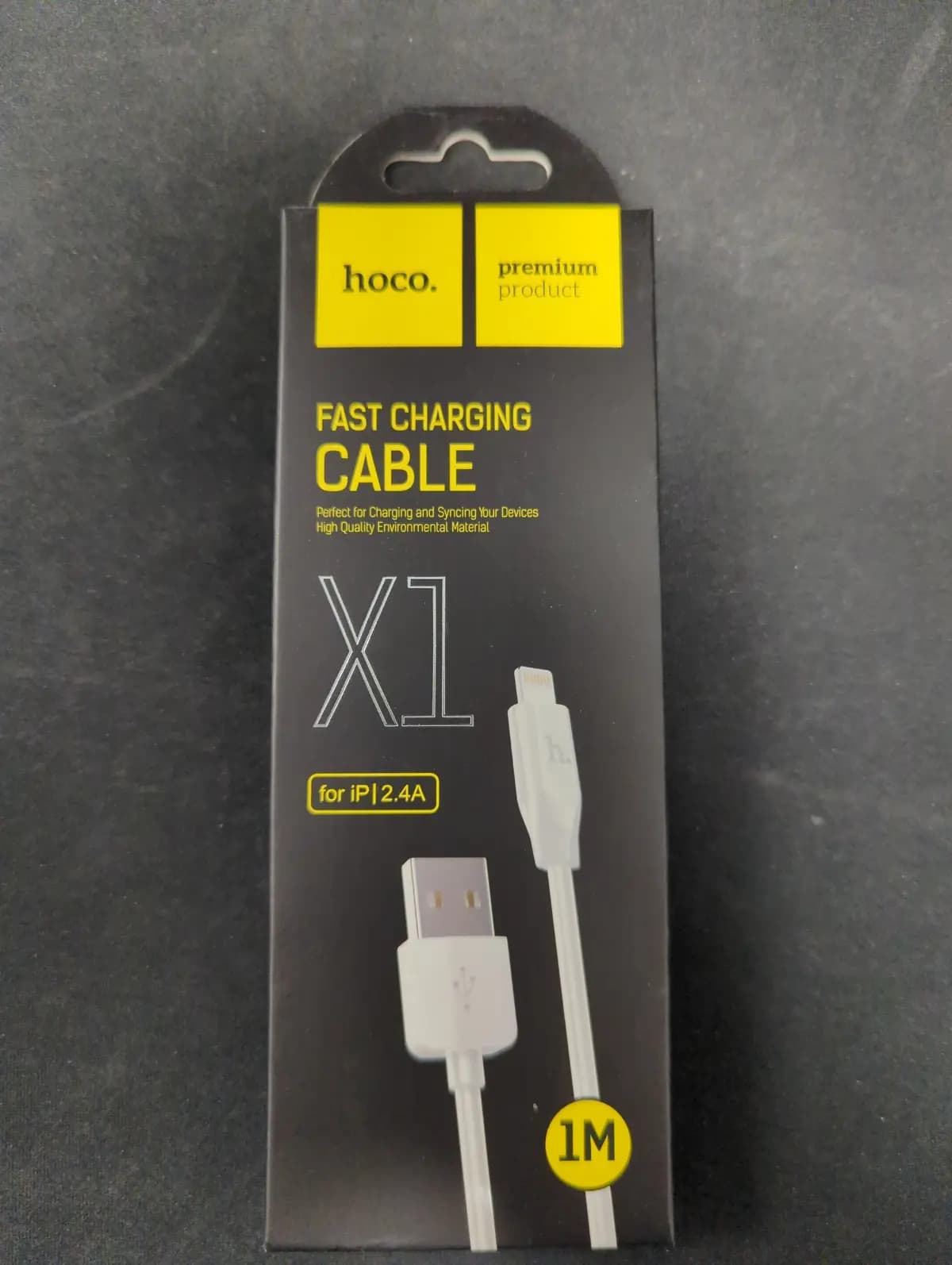 USB kabelis Hoco X1 Lightning 1.0m baltas -