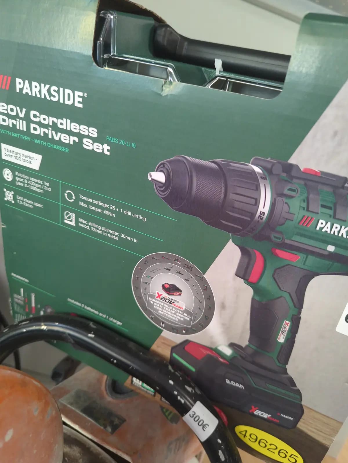 Parkside 20V graztas + 2x baterijos 2Ah + ikroviklis