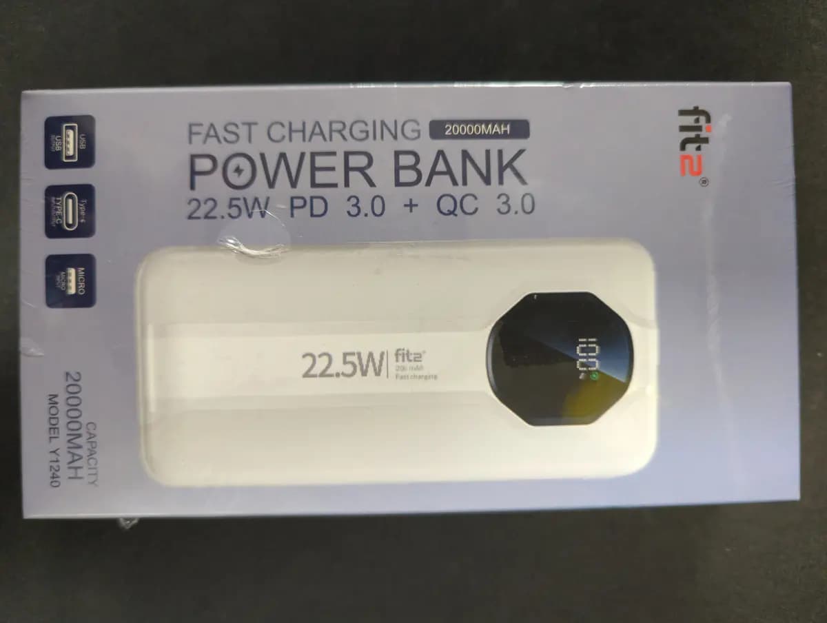 Greitojo įkrovimo išorinė baterija FIT2 Y1240 20000mAh