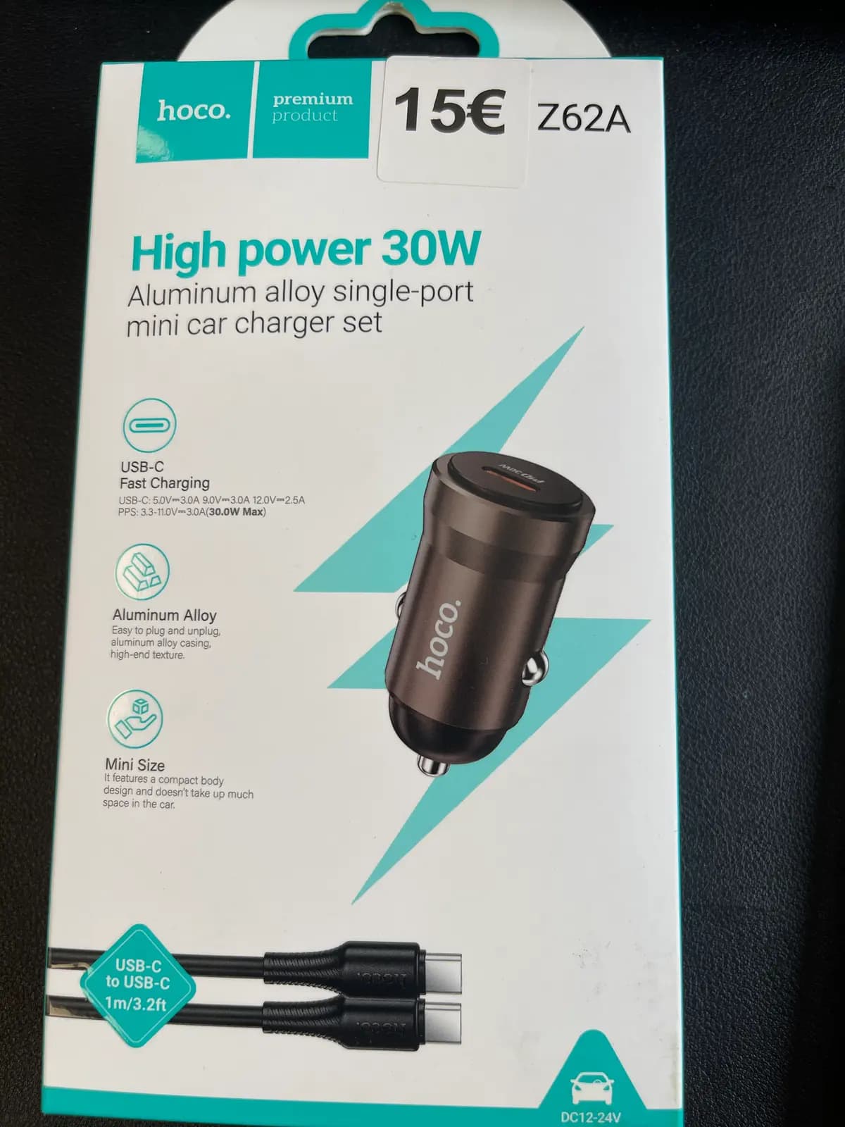HOCO Z31 – automobilinis įkroviklis, 2×USB, iki 18 W, su 1 m laidu