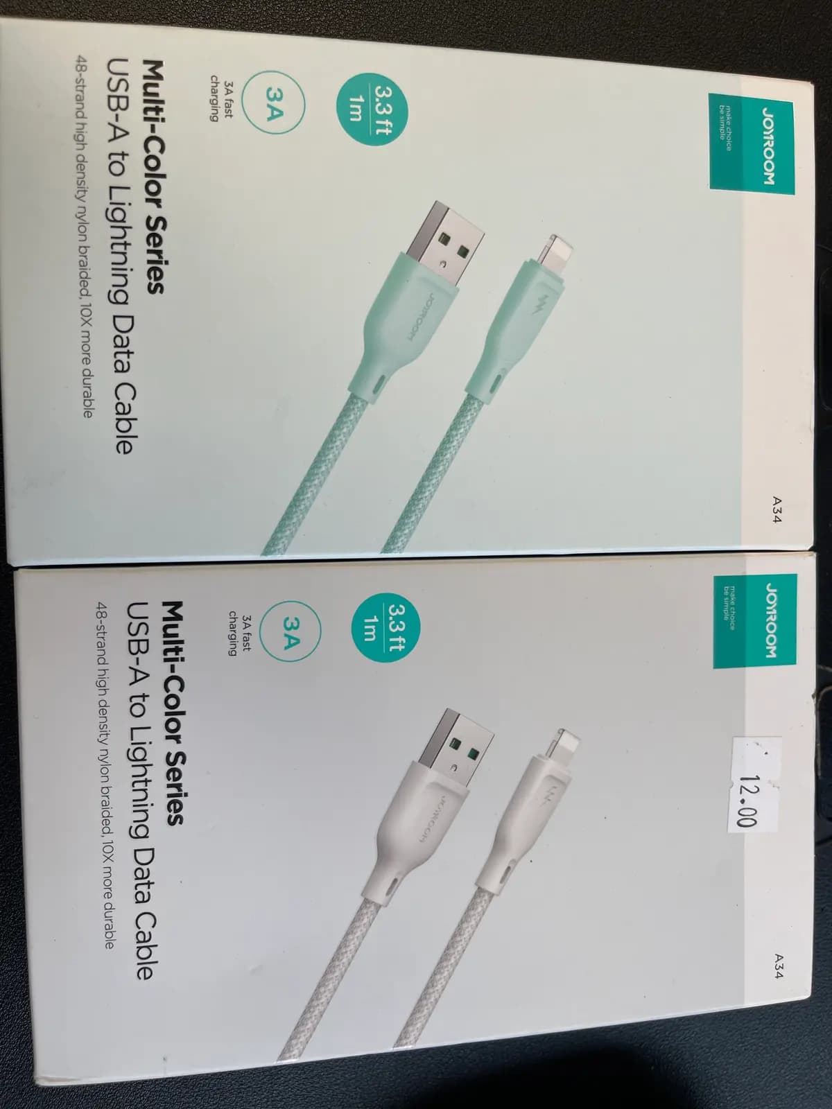 USB-A į Lightning kabelis Joyroom Multi-Color Series SA34-AL3 ...