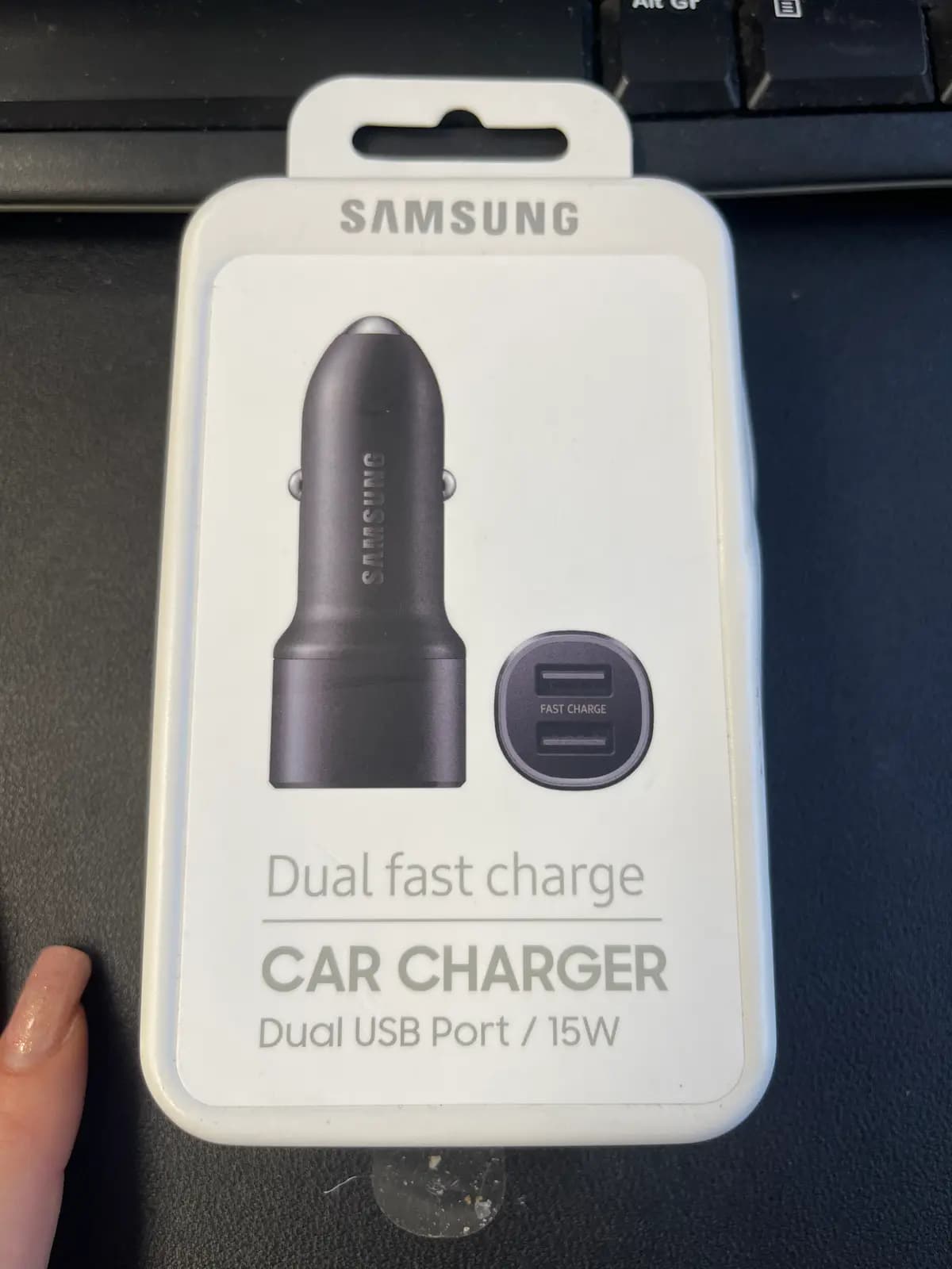 „Samsung“ Dual Fast Charge automobilinis įkroviklis (15W)