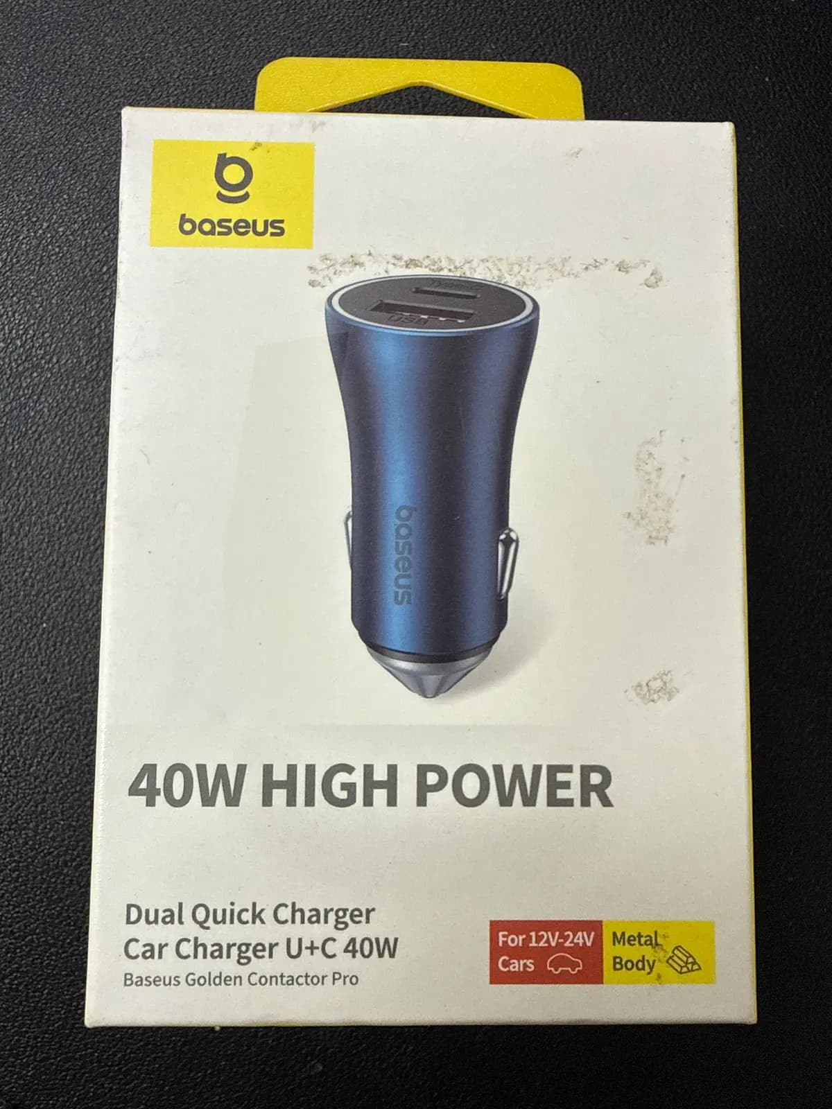 Automobilinis įkroviklis Baseus Golden Contactor Pro CCJD-03, USB/USB-C, QC4.0+, PD, 40 W, mėlynas