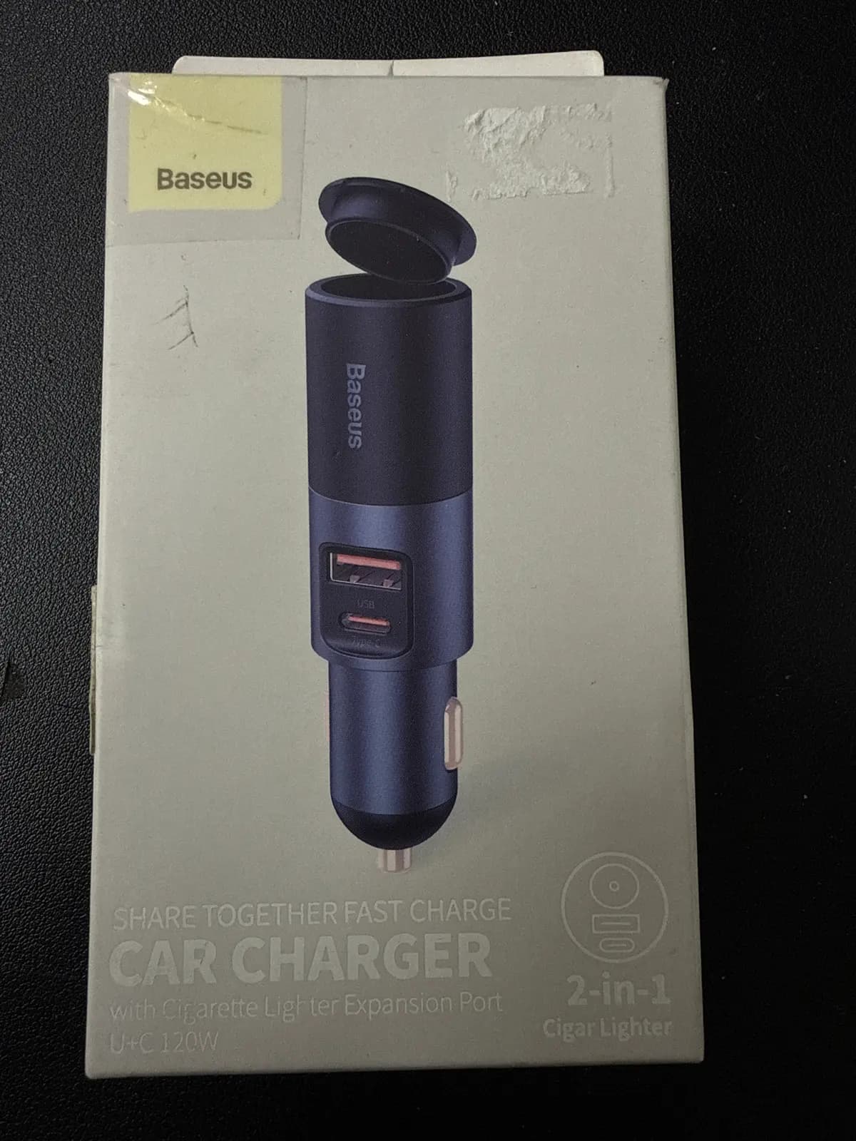 Automobilinis įkroviklis Baseus Share Together CCBT-C0G, USB/USB-C, 120 W, pilkas