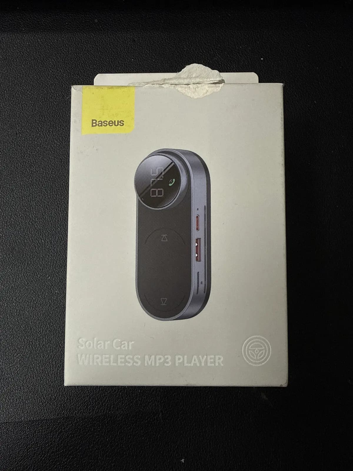 Transmitter Baseus Solar Car FM Transmitter, Bluetooth 5.0, TF, AUX (black)