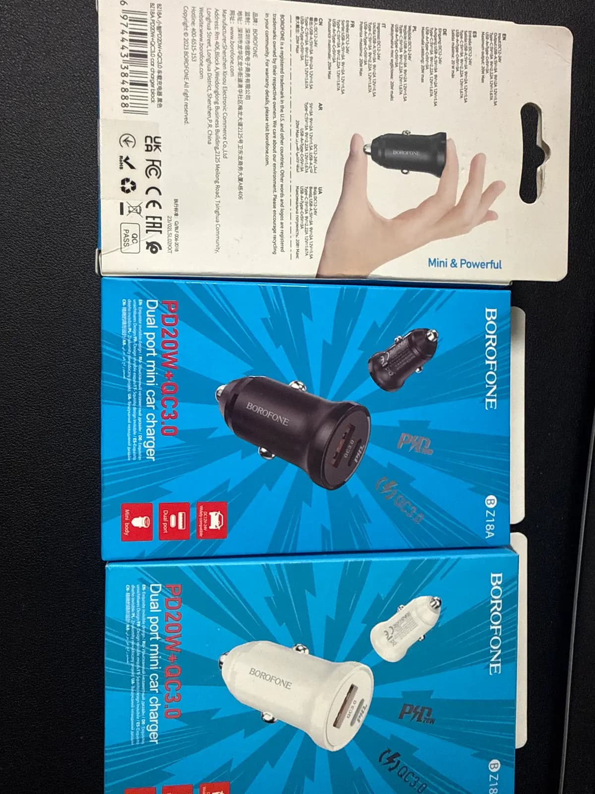 Automobilinis įkroviklis Borofone BZ18A USB-A/Type-C