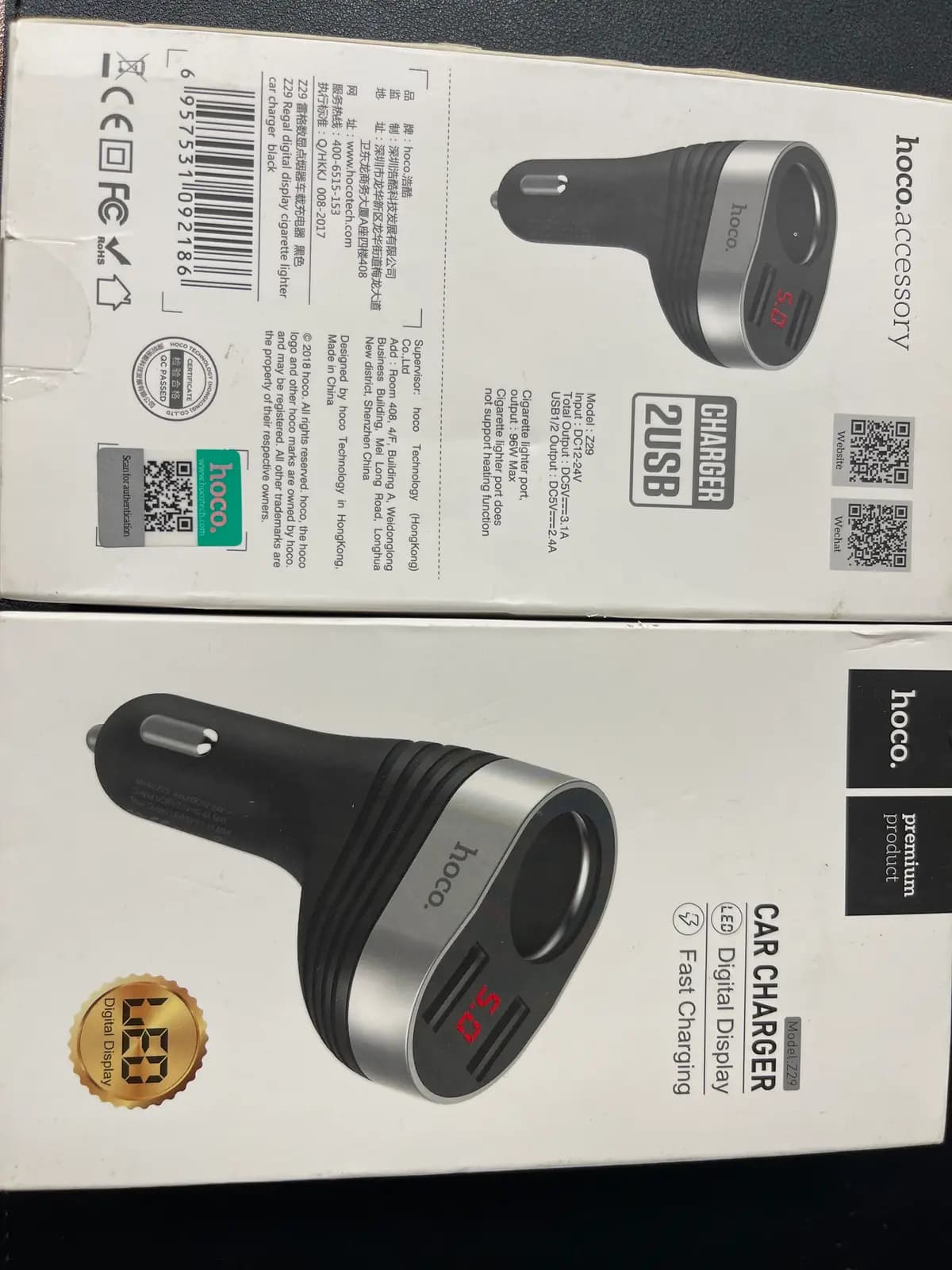 Automobilinis įkroviklis HOCO Z29, 2 x USB, 3.1 A, juodas