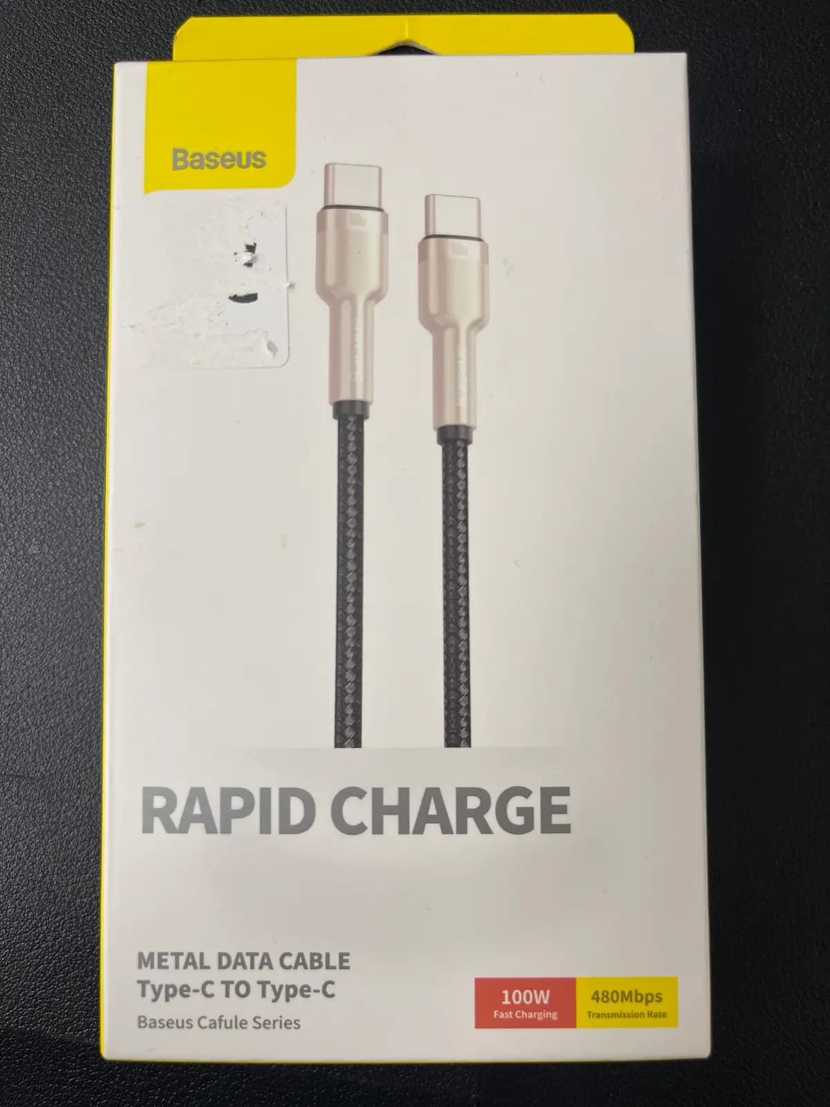Kabelis BASEUS USB C - USB C, duomenų perdavimui ir krovimui iki 100W 2m juodas Cafule Metal