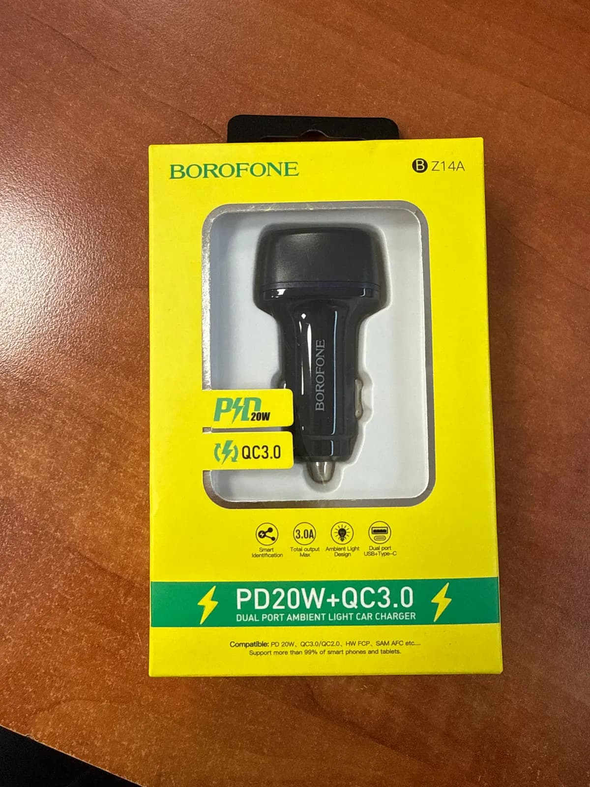 Automobilinis įkroviklis Borofone BZ14A, 2 x USB, PD 20 W, QC ...
