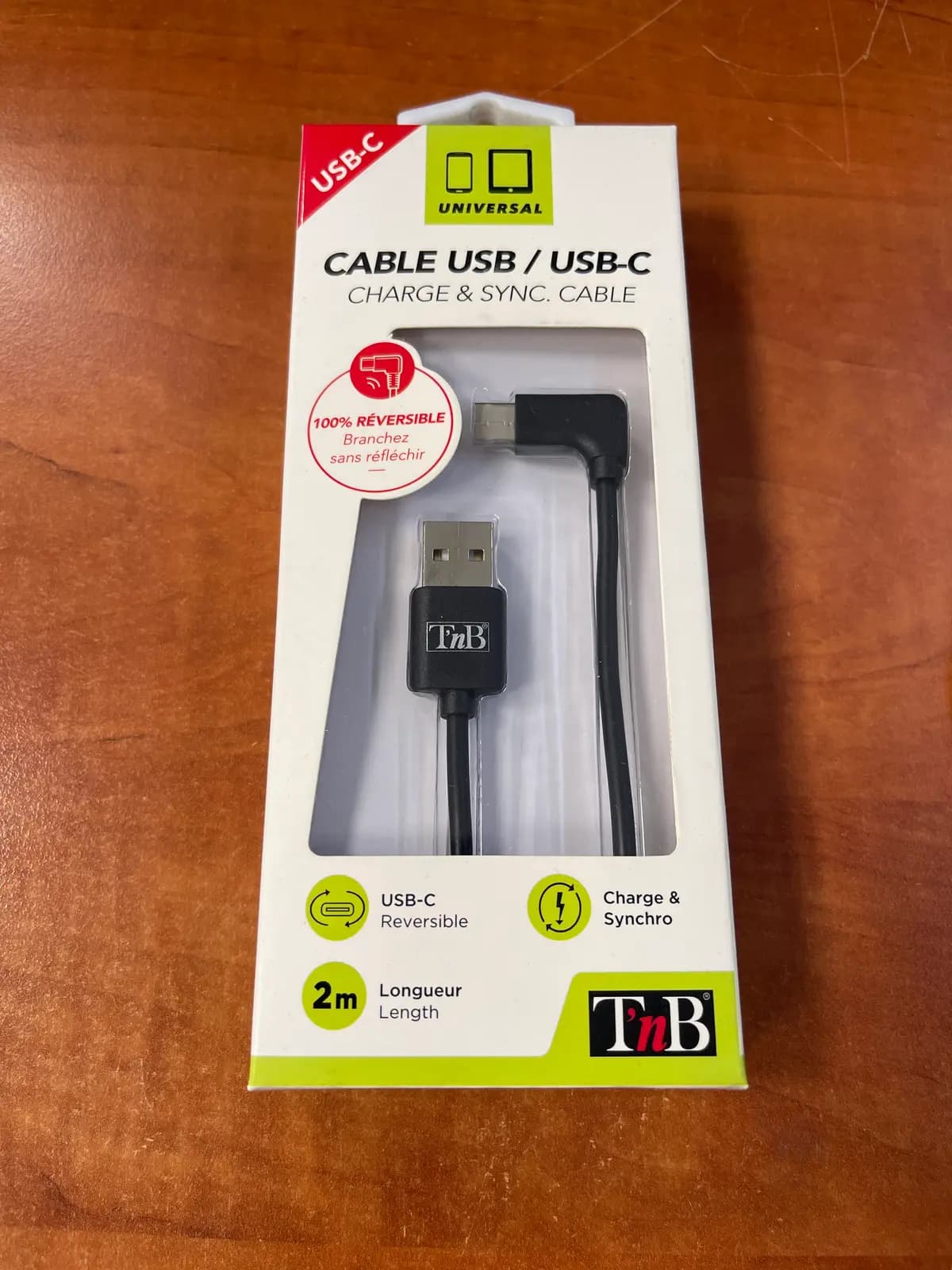 USB–USB-C duomenų kabelis, 2 m, juodas