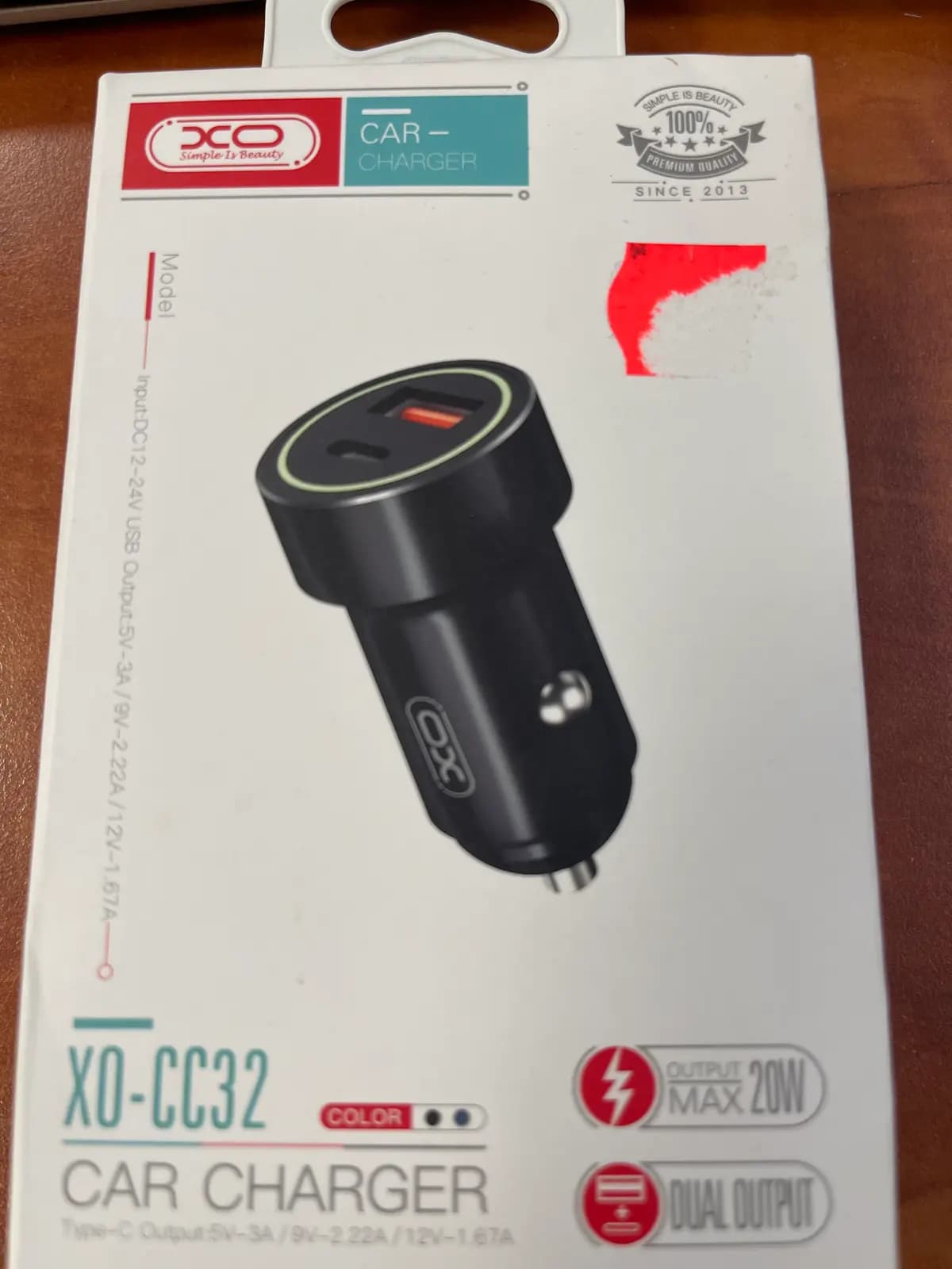 Automobilinis įkroviklis XO CC32, USB/USB-C, 20 W, juodаs