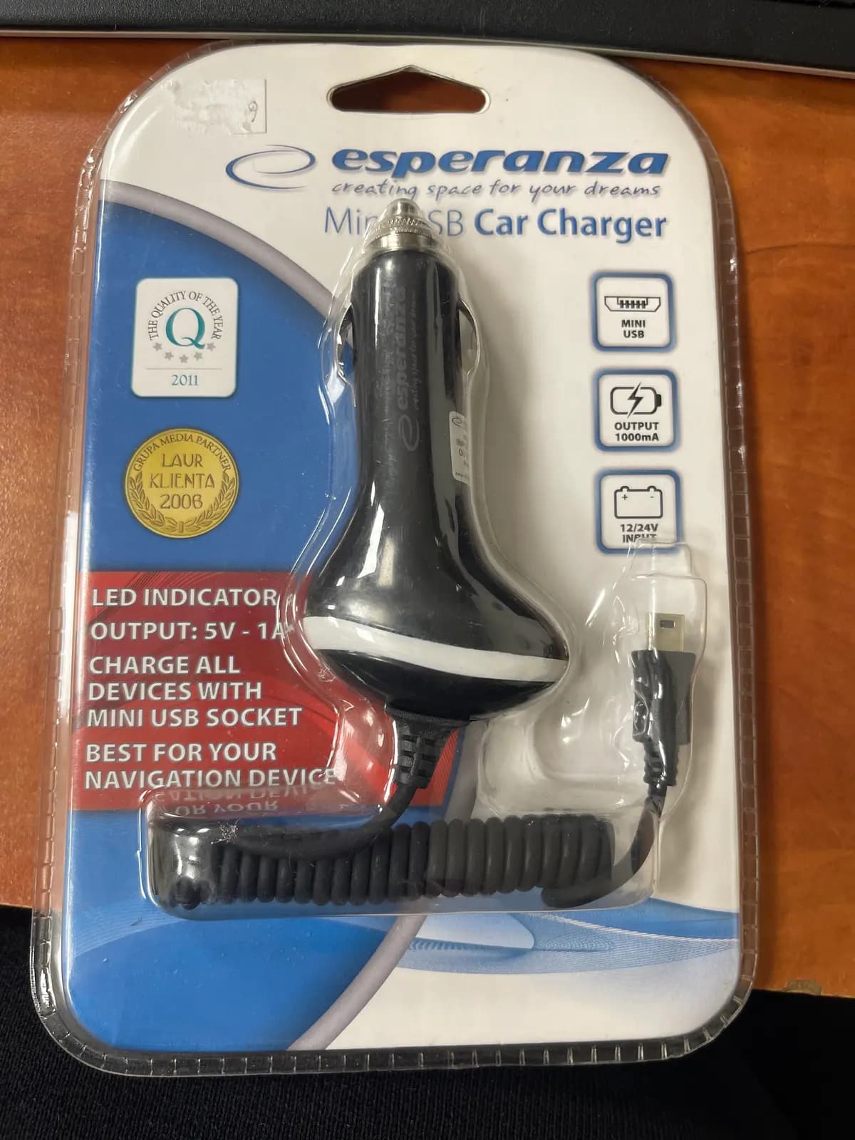 Automobilinis įkroviklis Esperanza MiniUSB | DC 12/24V | 5V