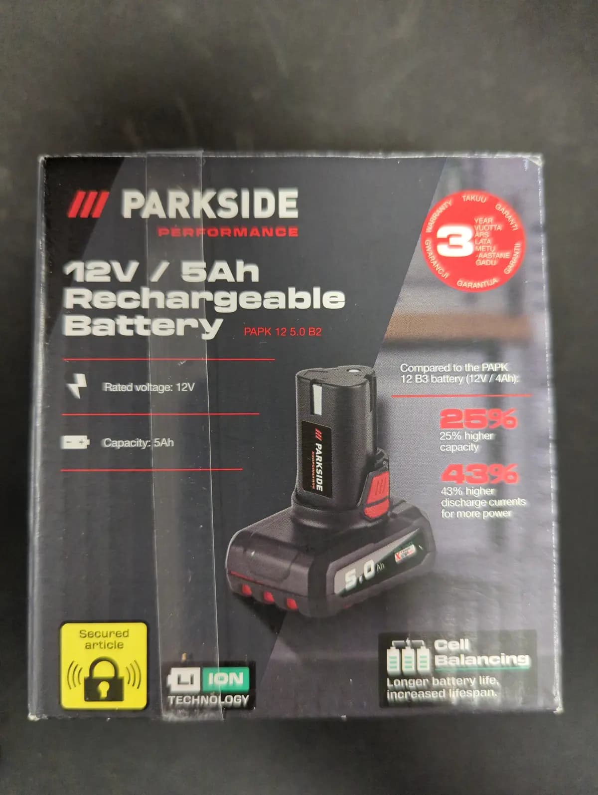 Parkside baterija 12V 5Ah
