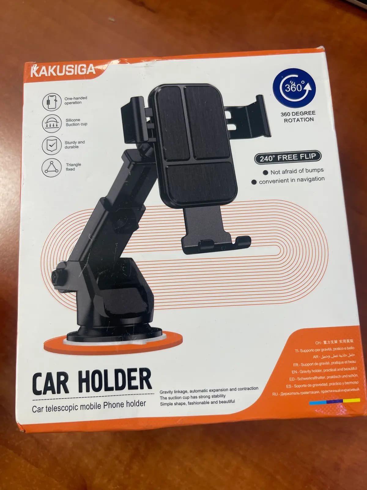 KAKUSIGA KSC-715B universalus juodos spalvos automobilinis laikiklis