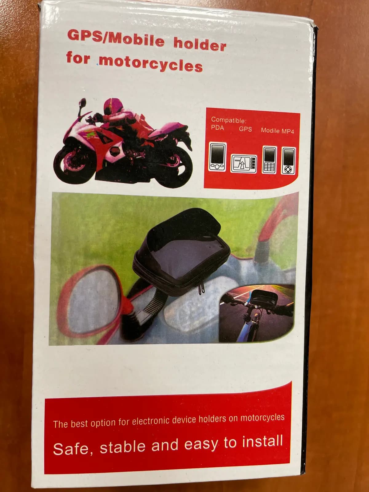Vandeniui atsparus motociklo laikiklis OEM, juodas, 6,4 - 8 colių