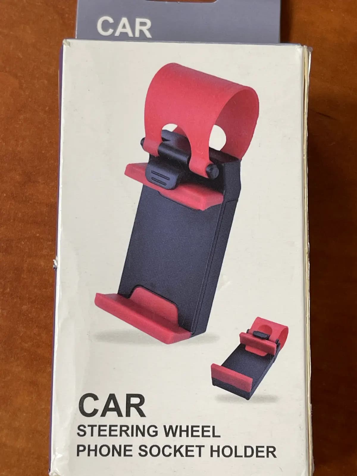 Automobilinis telefono laikiklis, tvirtinamas prie vairo
