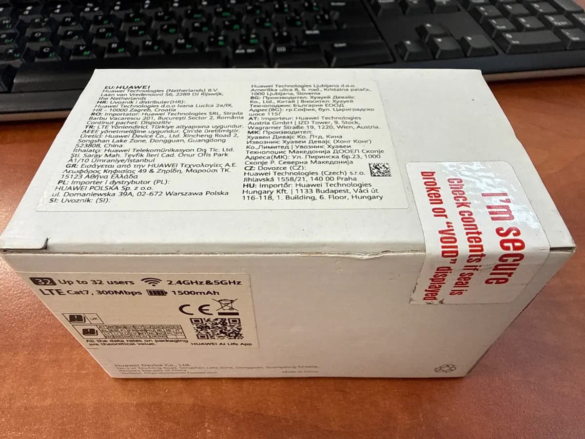 Huawei Mobilusis 4G LTE Wi-Fi maršrutizatorius, 1500mAh