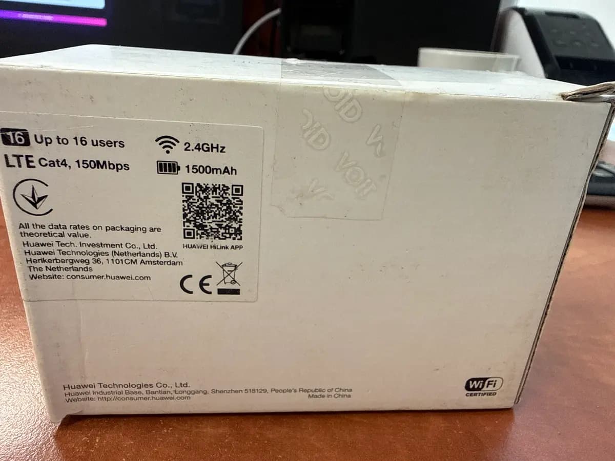 Mobilusis 4G LTE Wi-Fi maršrutizatorius, baterija 1500 mAh. Modelis: Huawei E5573Cs-322